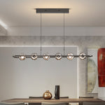 Modern Rise and Fall Pendant Light with Ribbed Glass Shade