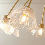 French Style Glass Petal Chandelier in Brass for Elegant Interiors
