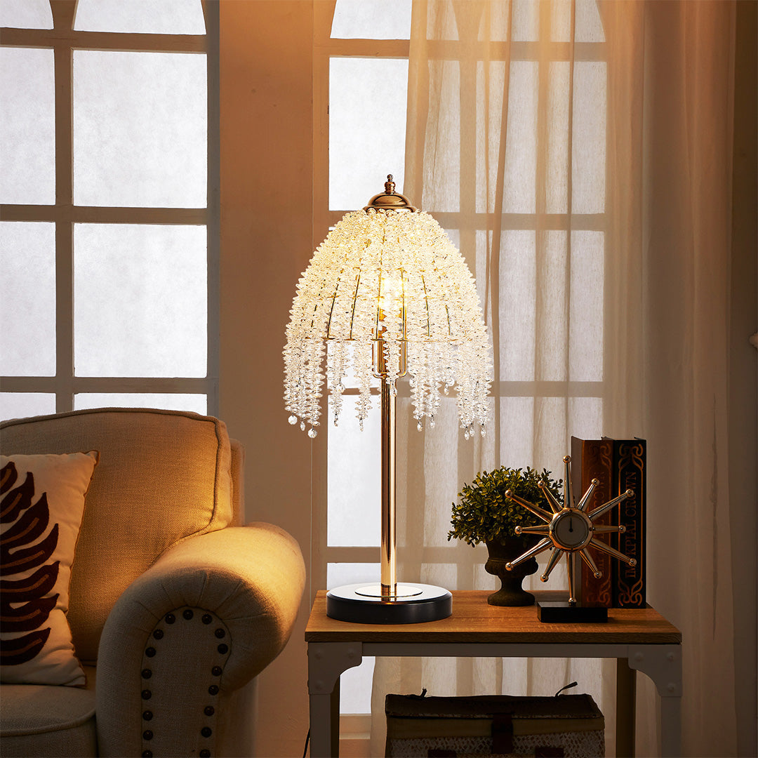 Aurelia Crystal Table Lamp in French Gold Finish