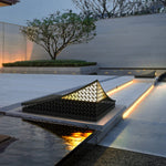 Curved Stainless Steel LED Landscape Light with Grid Design for Modern Outdoor Spaces