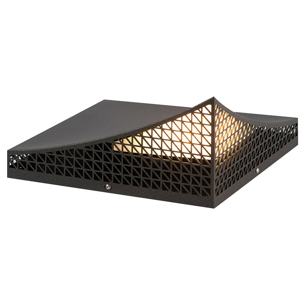 Curved Stainless Steel LED Landscape Light with Grid Design for Modern Outdoor Spaces