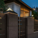 Curved Stainless Steel LED Landscape Light with Grid Design for Modern Outdoor Spaces