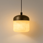 Asta Alabaster Pendant Light – Sculptural Gold Metal & Natural Stone Chandelier