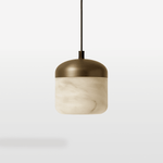 Asta Alabaster Pendant Light – Sculptural Gold Metal & Natural Stone Chandelier