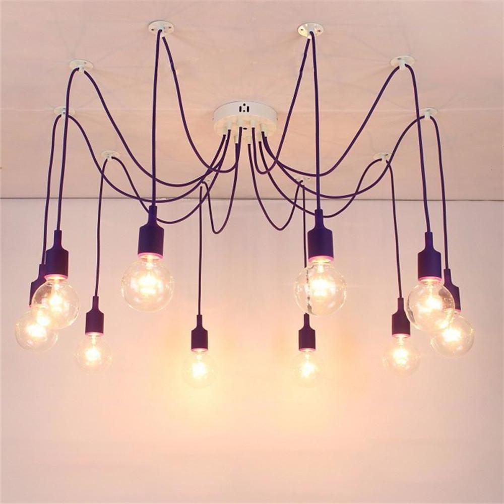 Cluster Spider Pendant Lighting 10 Heads Diy Adjustable Ceiling Lights