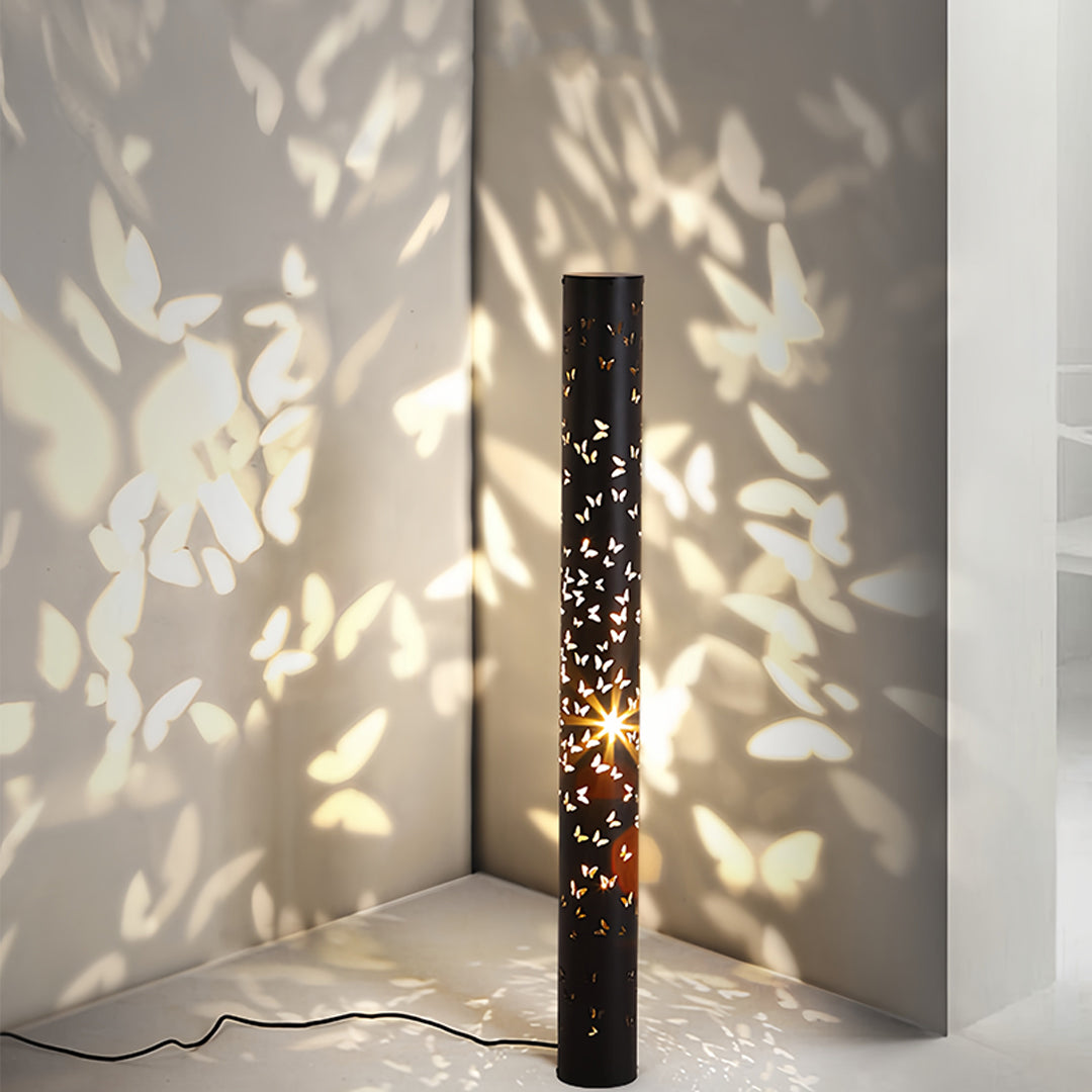 Butterfly Projection Floor Lamp – Modern Decorative Column Light