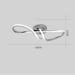 Wavy Pretty Led Nordic Linear Dimmable Semi Flush Mount Ceiling Light