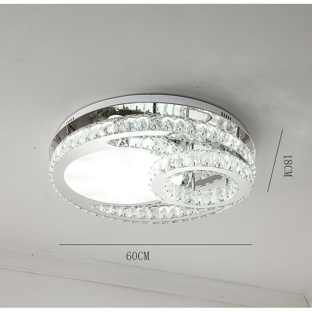 Lumina Crystal Flush Mount Ceiling Light in Stainless Steel