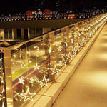 Stellar Cascade LED Curtain Lights – 8.2ft Acrylic Star String Lighting for Indoor & Outdoor Ambiance