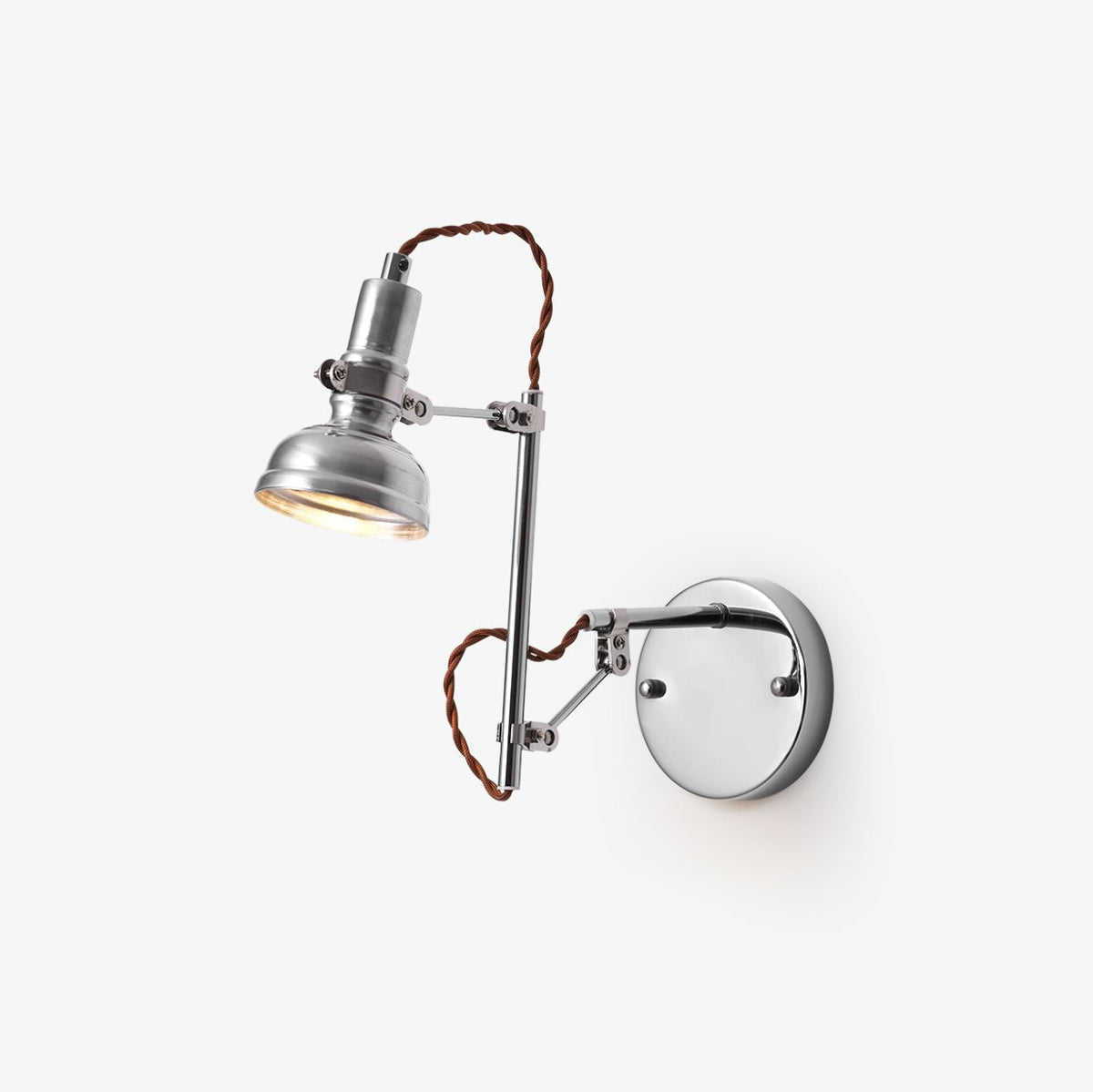 Otto Swing Arm Wall Sconce with Adjustable Metal Arm and Glass Shade