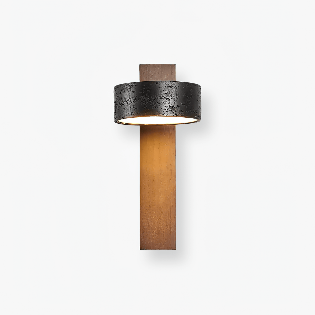 Vera Wall Sconce in Black Travertine and Walnut