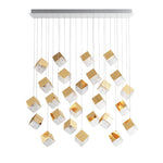 Cubic Luster Cascade Chandelier – Modern Geometric Crystal Pendant Light
