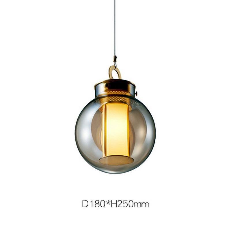 Bai Family Blown Glass Pendant Light in Bronze for Dining and Entry