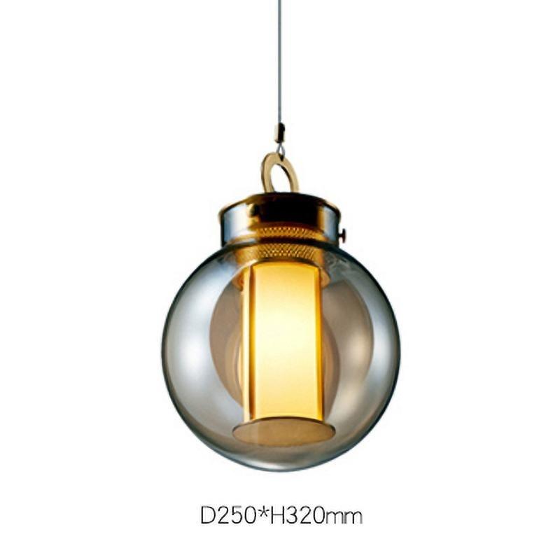 Bai Family Blown Glass Pendant Light in Bronze for Dining and Entry