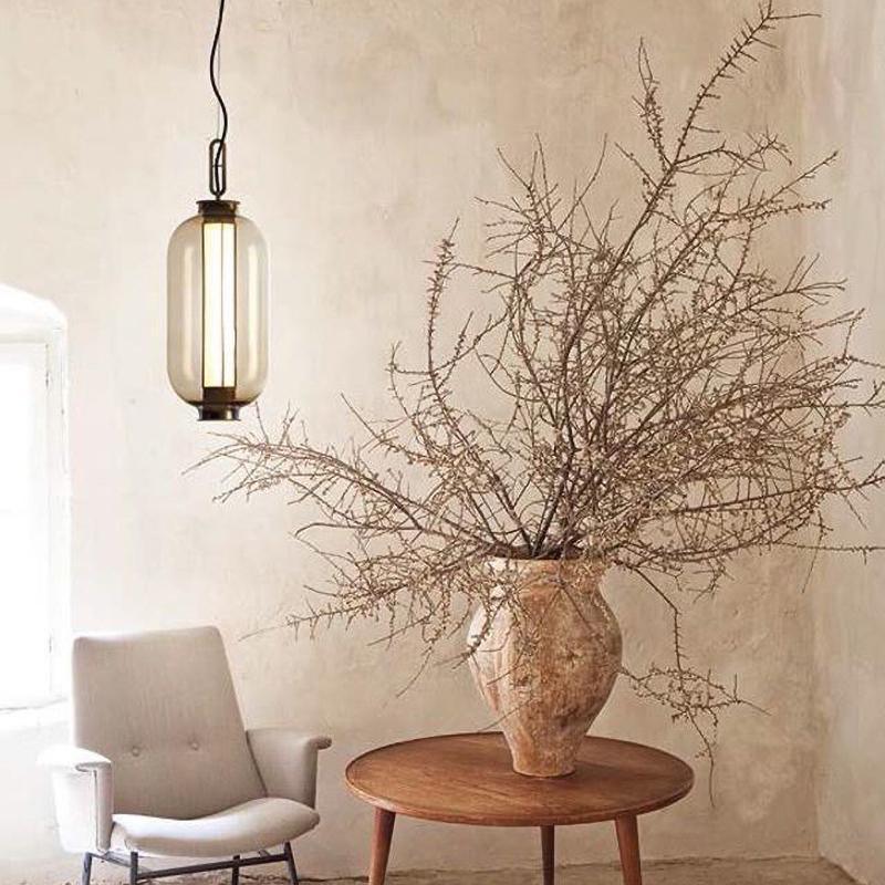 Bai Family Blown Glass Pendant Light in Bronze for Dining and Entry