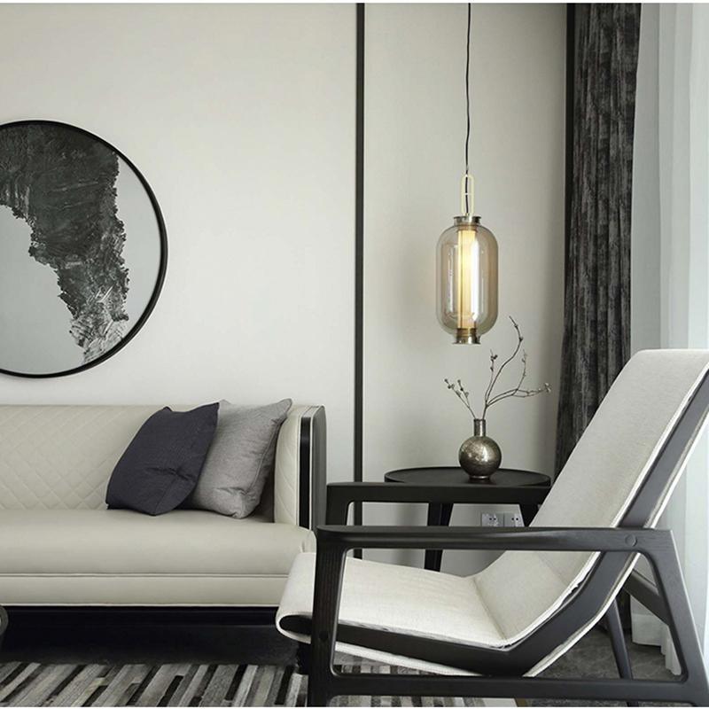 Bai Family Blown Glass Pendant Light in Bronze for Dining and Entry