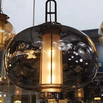Bai Family Blown Glass Pendant Light in Bronze for Dining and Entry