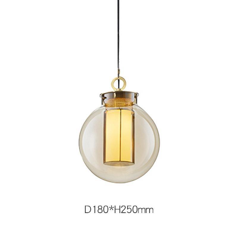 Bai Family Blown Glass Pendant Light in Bronze for Dining and Entry