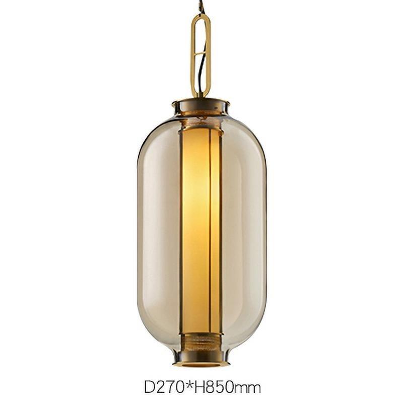 Bai Family Blown Glass Pendant Light in Bronze for Dining and Entry