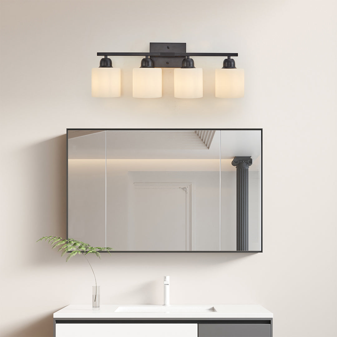 Modern Minimalist Vanity Light for Bathroom Mirror with Glass Shades