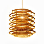 Artisan Bamboo Cylinder Pendant Light with Warm LED Glow