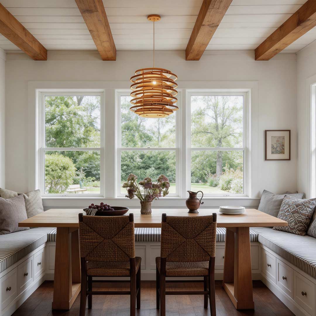 Artisan Bamboo Cylinder Pendant Light with Warm LED Glow