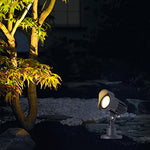 Modern Outdoor Spotlight in Sand Gray Aluminum with Warm 3000K LED
