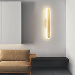 Modern Oval Bar Wall Light with Dimmable LED, Gold or Black Finish