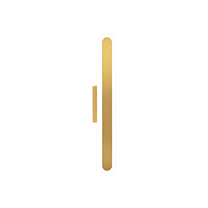 Modern Oval Bar Wall Light with Dimmable LED, Gold or Black Finish