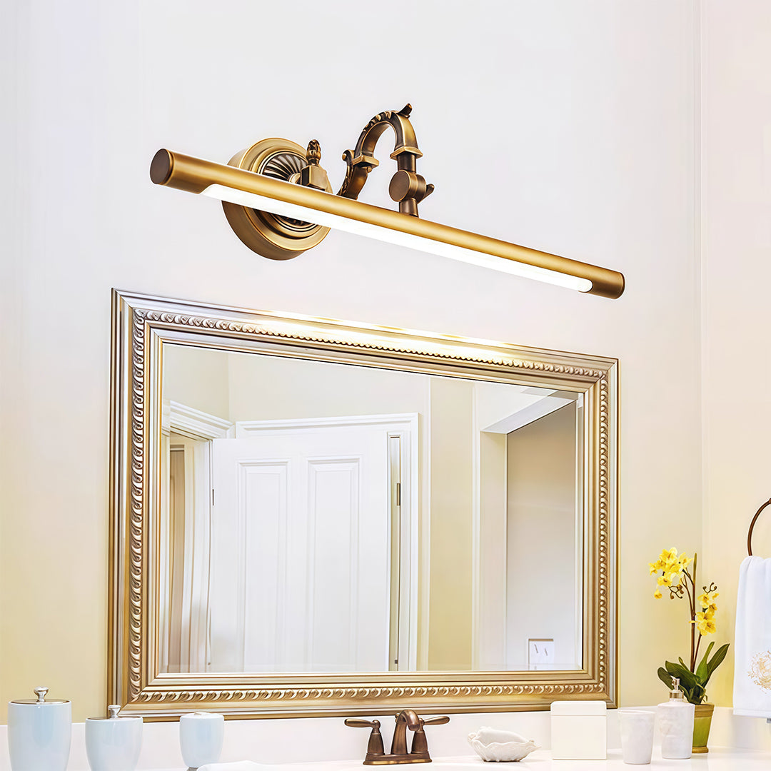 Luxury Brass LED Vanity Light for Bathroom Mirror | Modern Wall Mount