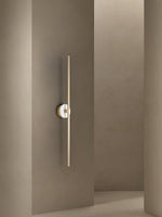 Zylaro Stone Wall Light – Brushed Brass & Marble LED Sconce