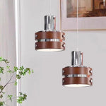 Karry Pendant Light in Chrome and Walnut Wood for Modern Interiors