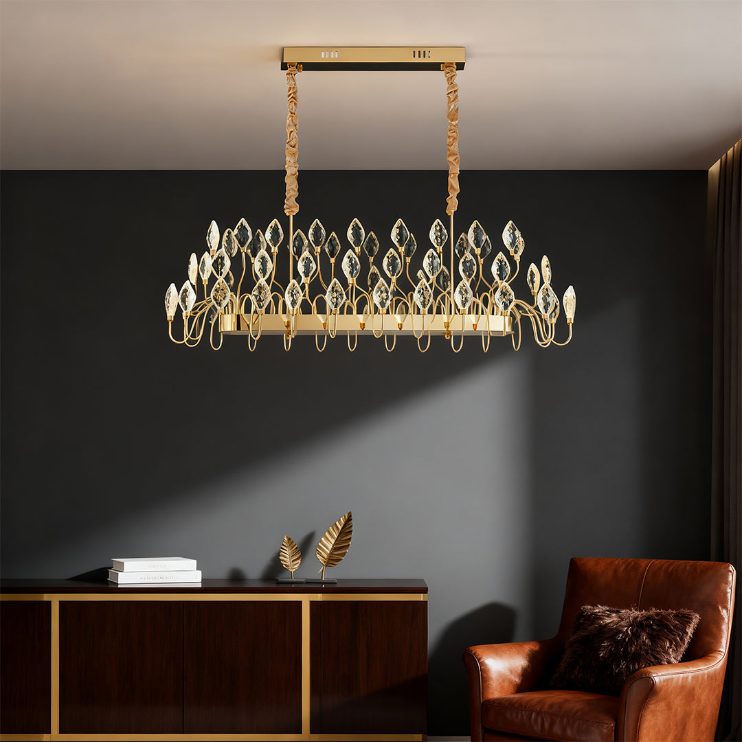 Aurelia Gold Crystal LED Chandelier – French Luxury Pendant Light