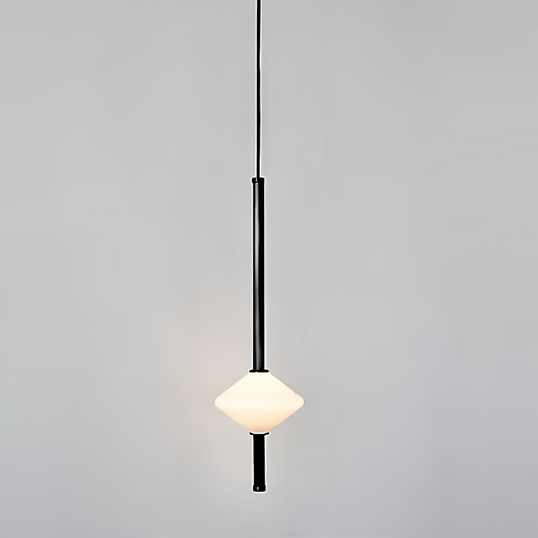 Modern LED Pendant Light for Bedside and Dining Room, Minimalist Glass and Aluminum Hanging Lamp