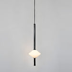 Modern LED Pendant Light for Bedside and Dining Room, Minimalist Glass and Aluminum Hanging Lamp