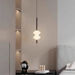 Modern LED Pendant Light for Bedside and Dining Room, Minimalist Glass and Aluminum Hanging Lamp