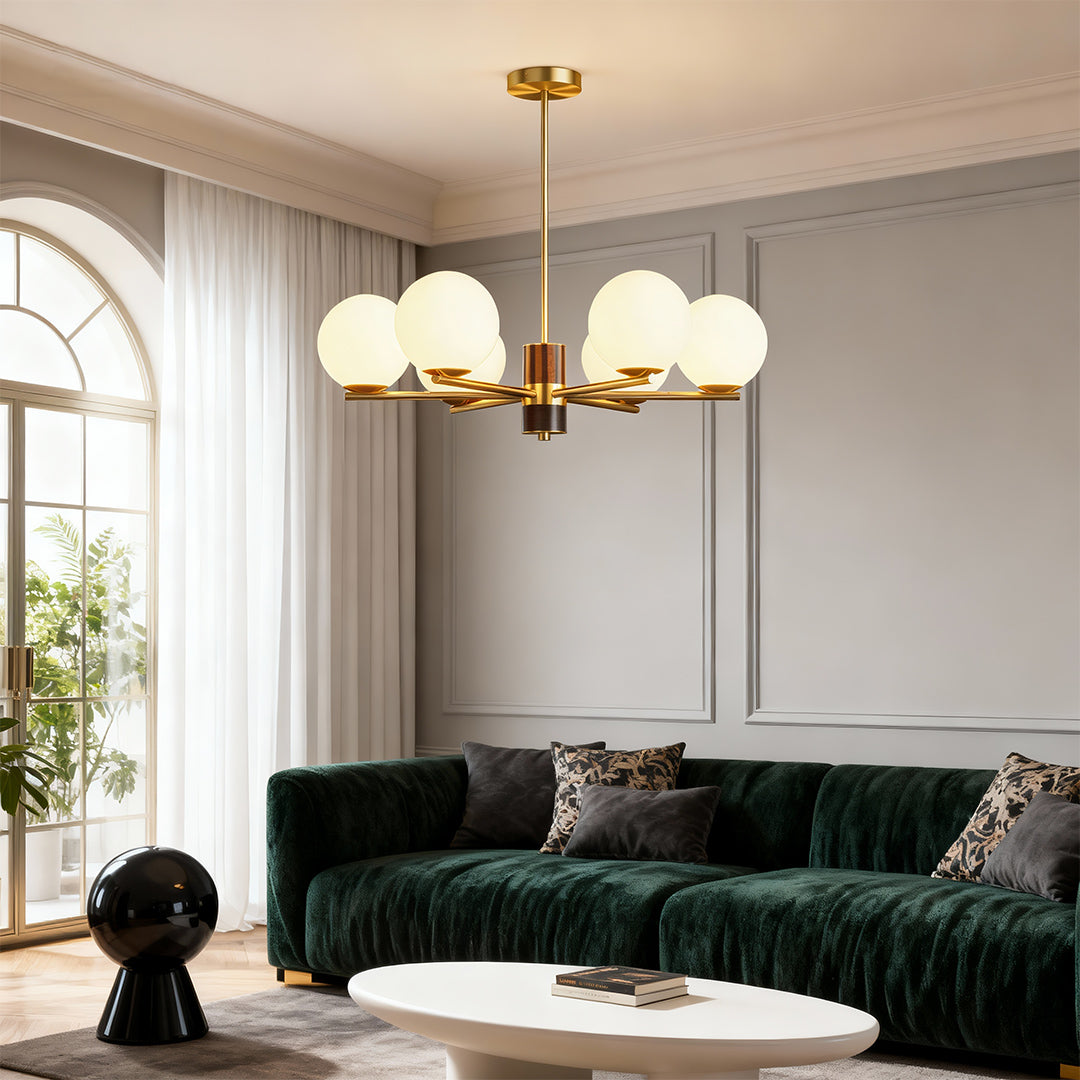 Modern Copper Art Glass Chandelier for Dining Room and Living Space