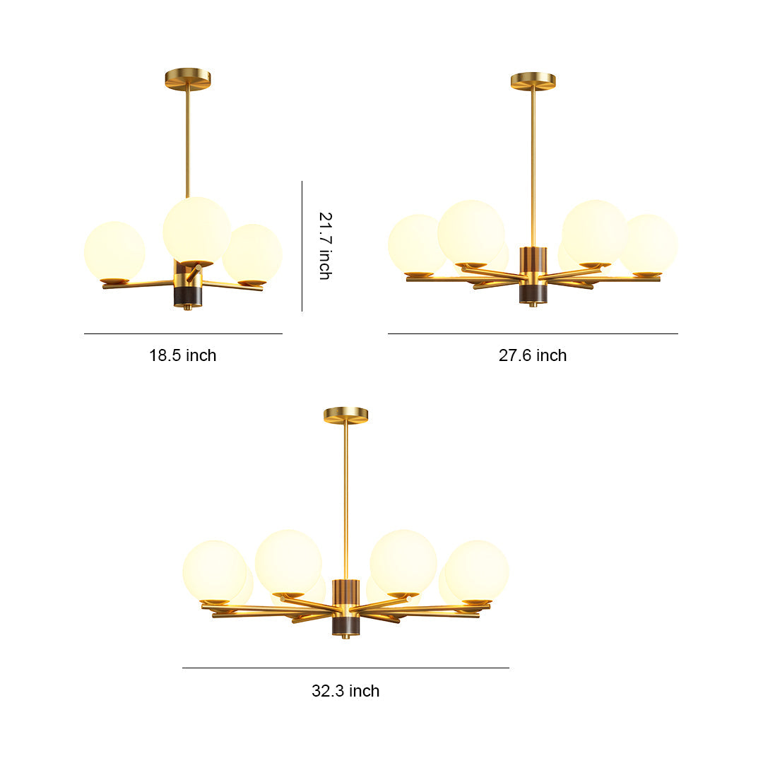 Modern Copper Art Glass Chandelier for Dining Room and Living Space