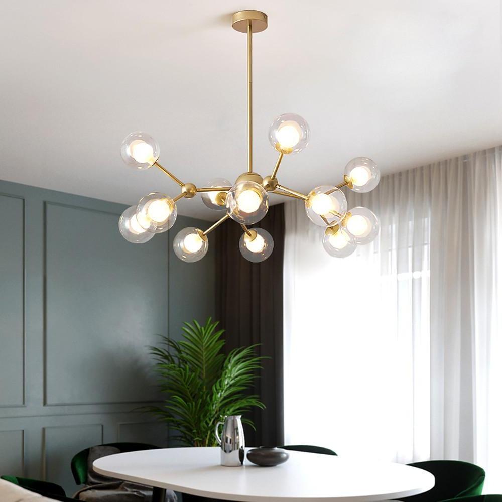 Radiant Beauty 12 Light Sputnik Semi Flush Fixture Chandelier