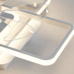 Modern Ceiling Fan with LED Light, Acrylic Shade, Clear ABS Blades