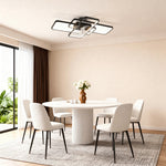 Modern Ceiling Fan with LED Light, Acrylic Shade, Clear ABS Blades