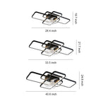 Modern Ceiling Fan with LED Light, Acrylic Shade, Clear ABS Blades