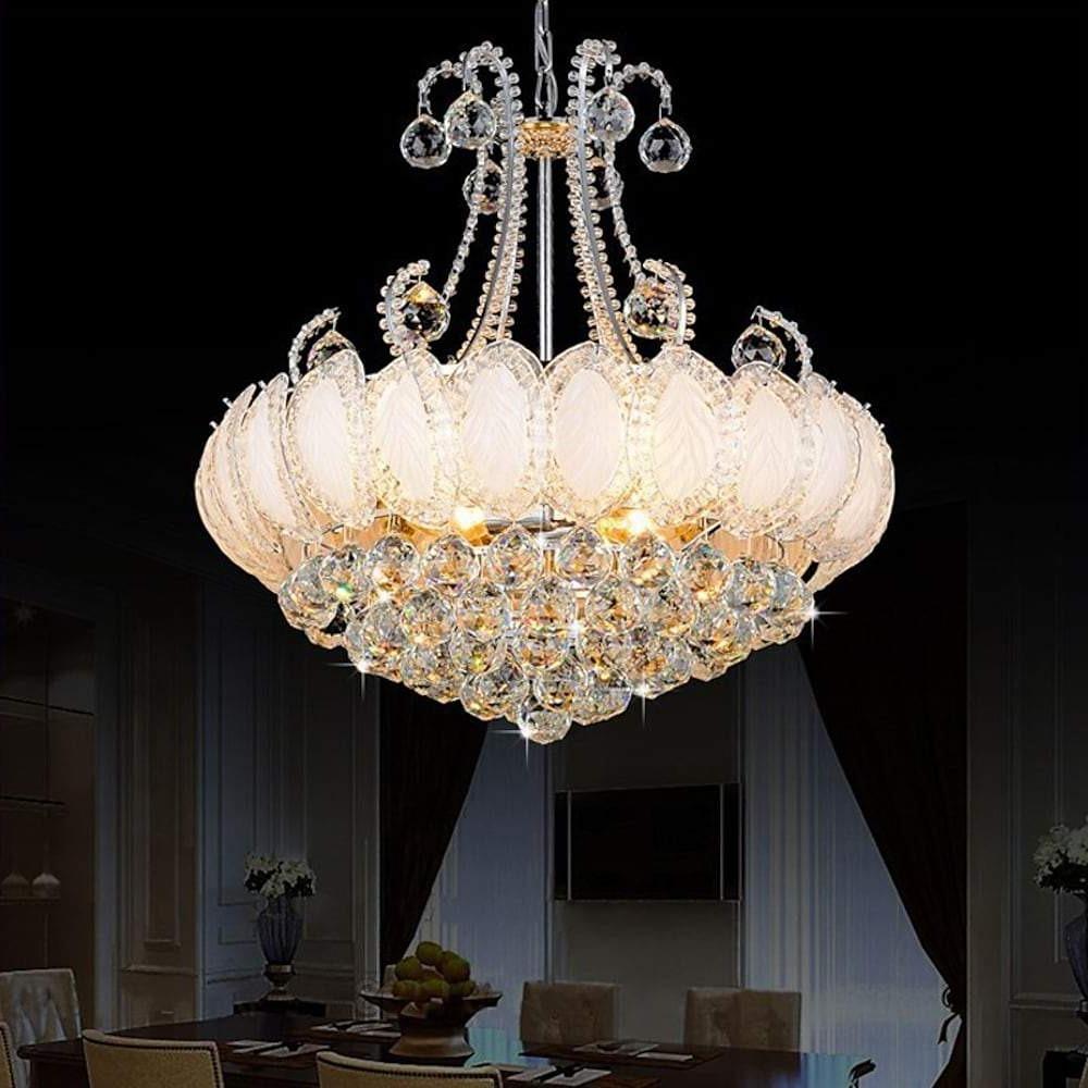 8 Light Modern Gold Silver Vintage Crystal Chandeliers For Living Room