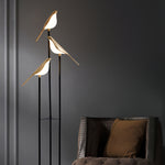 Aurelia Trio Floor Lamp — Sculptural Bird-Inspired LED Accent Light in Gold