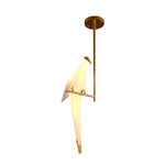 Origami Crane Wall Sconce in Gold Accent, Modern Nordic Bird Light