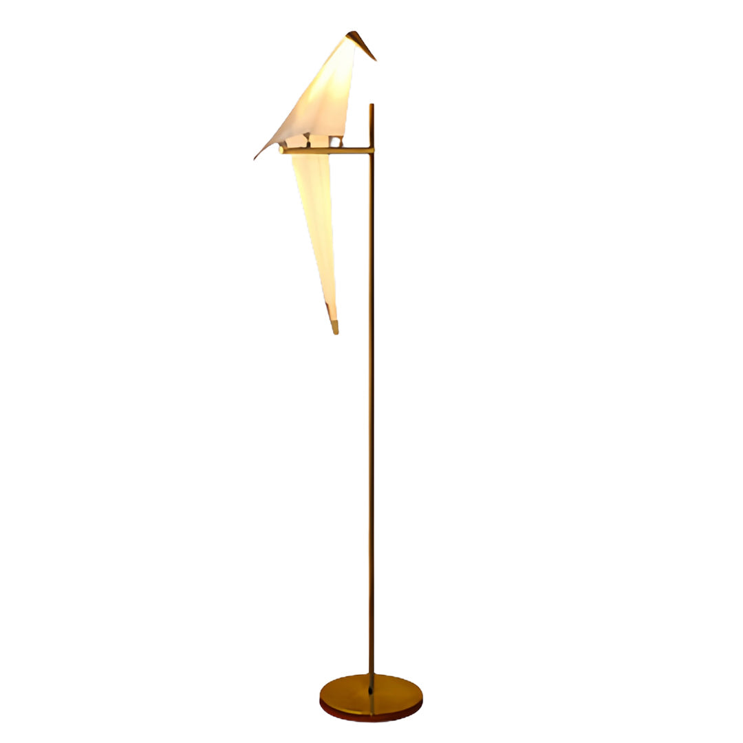 Origami Crane Wall Sconce in Gold Accent, Modern Nordic Bird Light