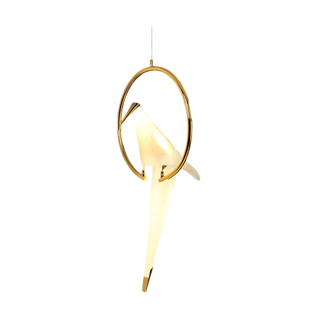 Origami Crane Wall Sconce in Gold Accent, Modern Nordic Bird Light
