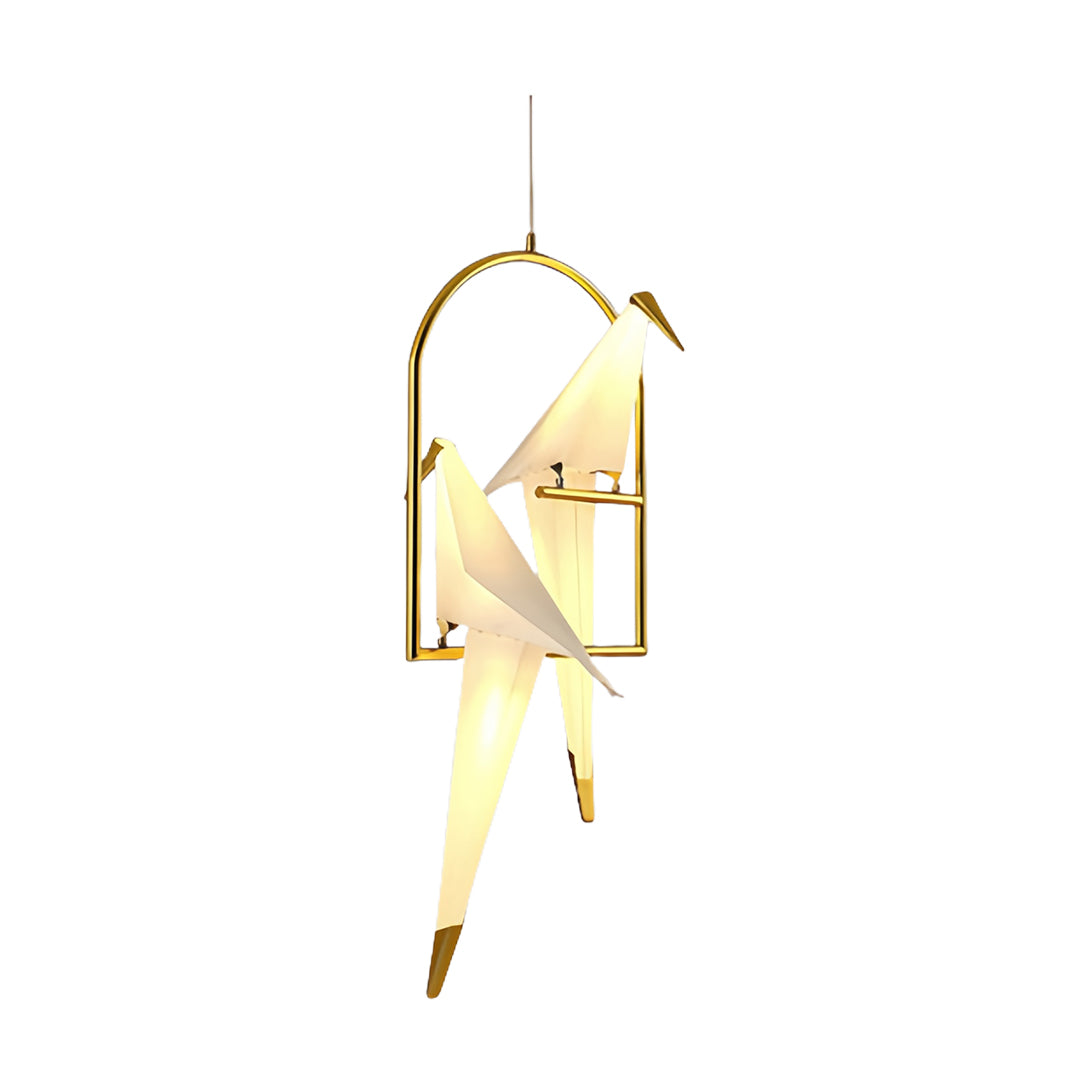 Origami Crane Wall Sconce in Gold Accent, Modern Nordic Bird Light