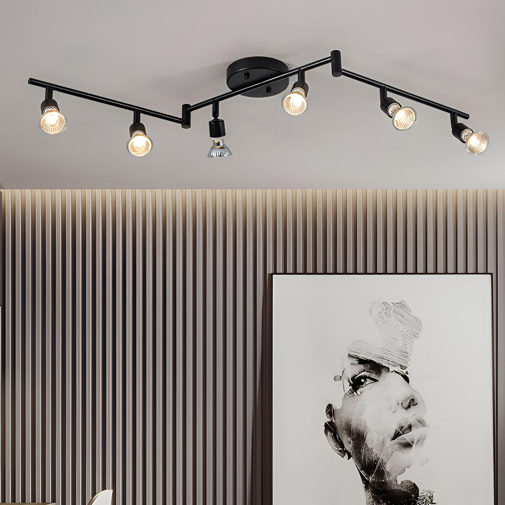 Modern Black Iron Adjustable Ceiling Lights with LED GU10 Bulbs