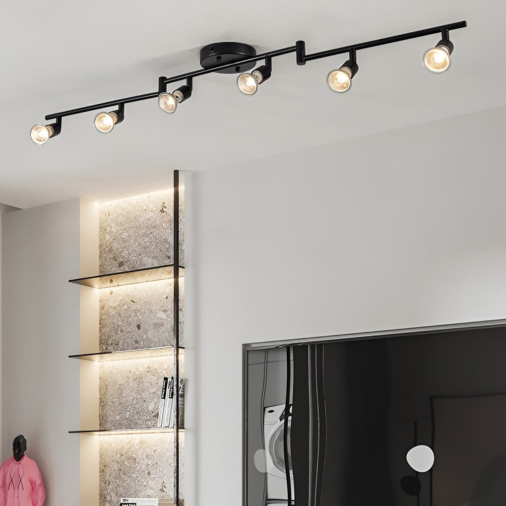 Modern Black Iron Adjustable Ceiling Lights with LED GU10 Bulbs